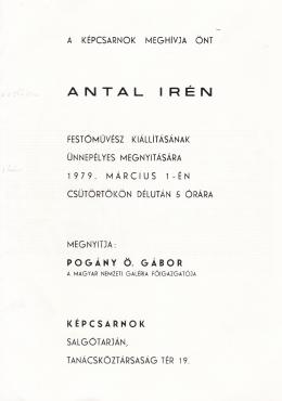  Antal Irén - Antal Irén kiállításainak meghívói