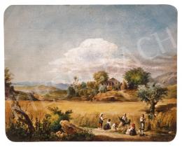 Id. Markó Károly - Itáliai táj aratókkal, 1851 