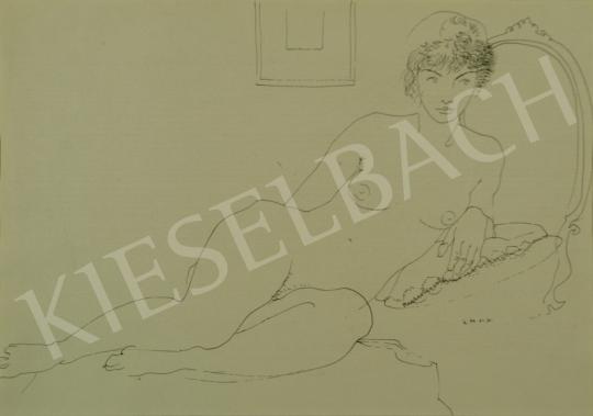 László, Gyula - Lying female nude painting