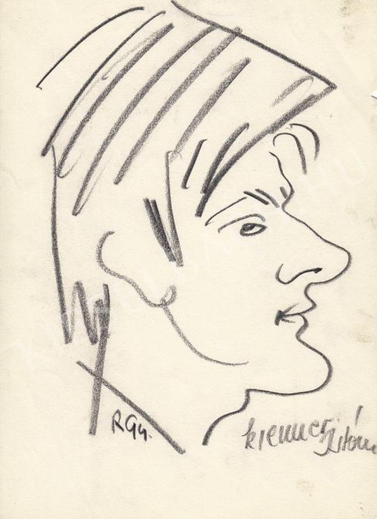 For sale  Rózsahegyi, György - Portrait of István Krenner Graphics, Caricaturist 's painting