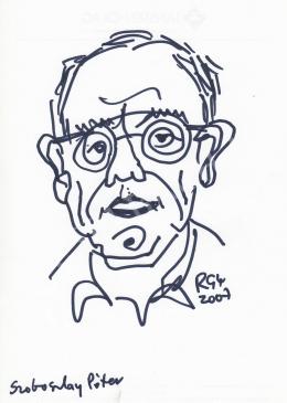  Rózsahegyi, György - Portrait of Péter Szoboszlay Graphics, Cartoonist 