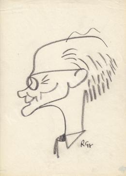  Rózsahegyi György - Szür-Szabó József grafikus, rajzfilmkészítő, festő portréja (1970-es évek)