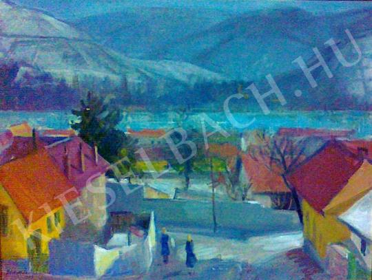  Zirkelbach, László - Village on the Bank of the Danube painting