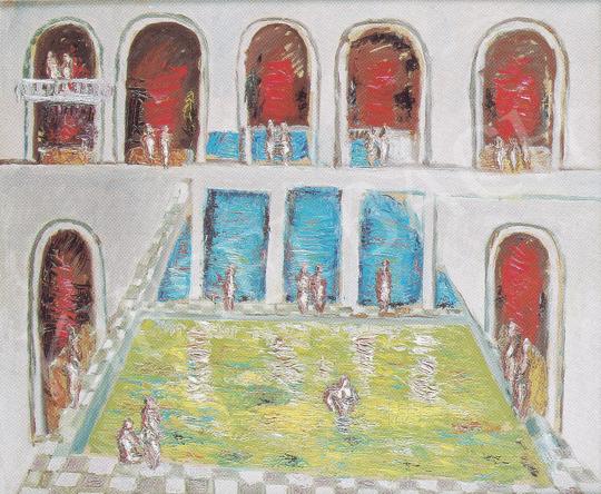  Román, György - Blue Swimming Baths painting