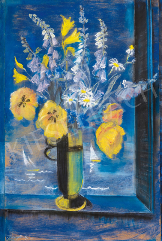  Radnay-Rózsay, Miklós (Muraközi) - Still Life of Flowers in an Artdeco Vase, 1938 | 59th Autumn Auction auction / 71 Lot