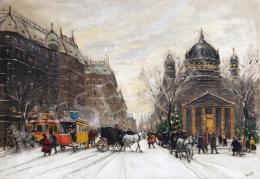  Berkes Antal - Téli utca a  nagyvárosban, 1913 