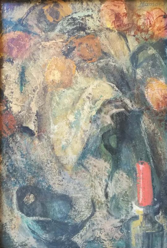 Eladó  Hámor Ilona - Pirosgyertyás csendélet festménye
