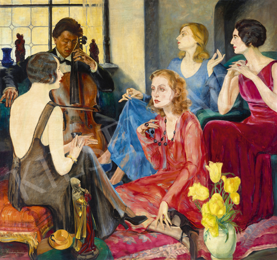 Bardócz, Árpád - In the Salon (House Concert, Cello), 1931 | 63st Winter Auction auction / 197 Lot