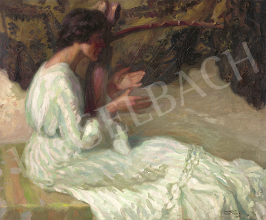  Nagy, Vilmos - Woman with Harp, 1909 | 64st Autumn Auction auction / 156 Lot