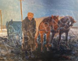 Szalay, Ferenc - On the way home with a horse-drawn carriage 1979 