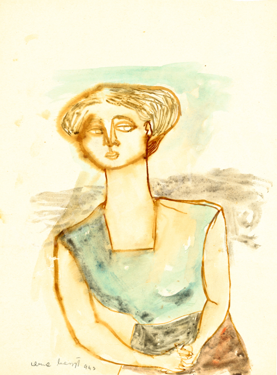  Anna Margit - Lány kék blúzban, 1943 | 74. Tavaszi aukció aukció / 3 tétel