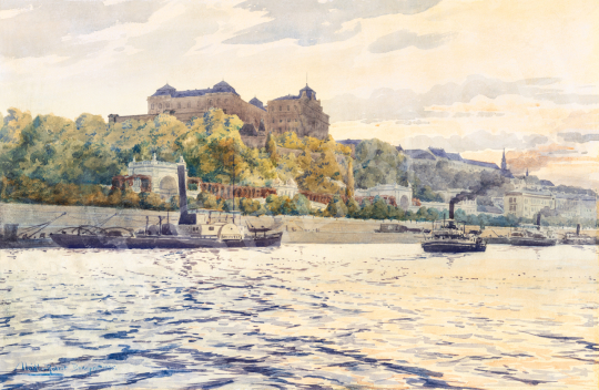  Nádler, Róbert - Budapest Skyline with Buda Castle, 1895 | 74. Spring auction auction / 35 Lot
