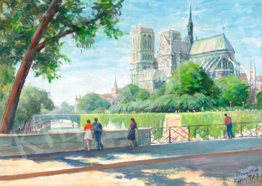  Orosz Béla - Views of Paris with the Notre Dame, 1967 | 74. Spring auction auction / 112 Lot