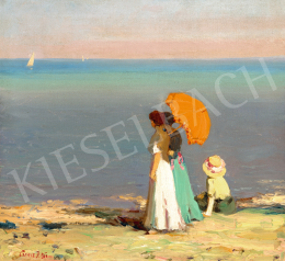  Czencz, János - Seashore (The Orange Beach Umbrella), 1911 