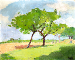  Pór, Bertalan - Spring Landscape, 1906 