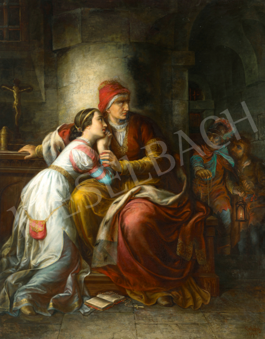  Orlai Petrich, Soma - Queens Mary and Elizabeth in Captivity in Novigrad, 1879 | 74. Spring auction auction / 255 Lot