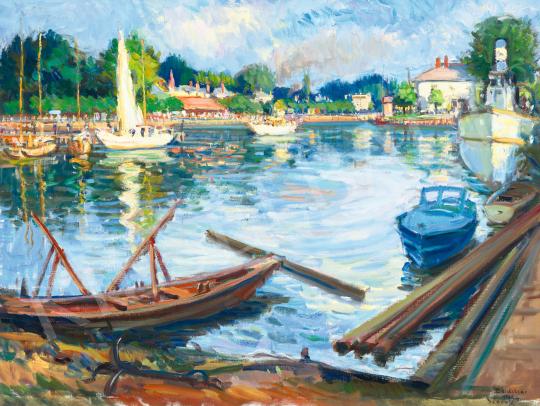  Boldizsár, István - Port in Siófok, 1956 painting