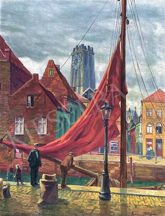 Eladó  Kövér Gyula - Kikötő festménye