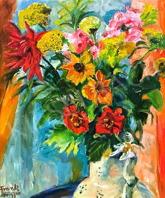 For sale  Frank, Frigyes - Flowers in white pots 's painting