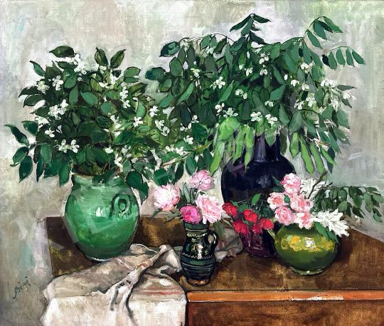 For sale Biai-Föglein, István - Flower bouquets in a vase 's painting