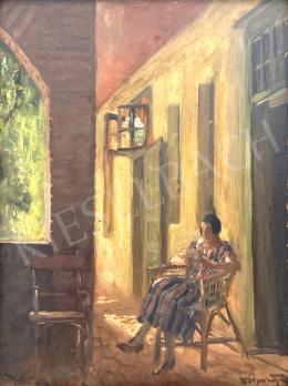  Pólya, Tibor - On the veranda of the artists' colony 