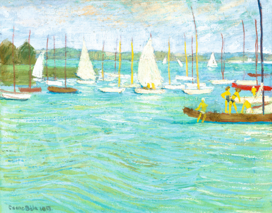  Czene, Béla jr. - Sailing Boats on Lake Balaton, 1959 | 75th Autumn auction auction / 10 Lot