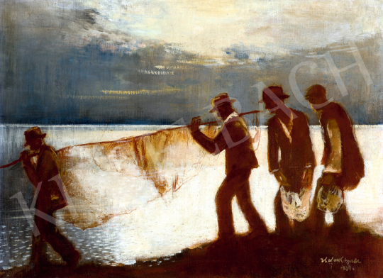 Halvax, Gyula - Evening Fishing on Lake Balaton (Full Moon), 1934 | 75th Autumn auction auction / 16 Lot