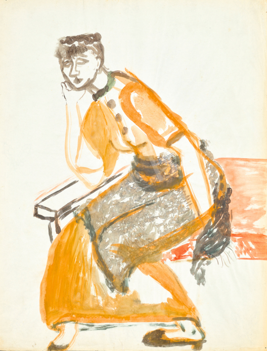  Anna, Margit - Gazing (Self-Portrait in Orange Dress) | 75th Autumn auction auction / 19 Lot