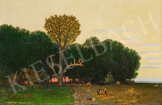 Gundelfinger, Gyula - In the Open-Air (Twilight View with Oak Tree and Hut), 1876 | 75th Autumn auction auction / 43 Lot