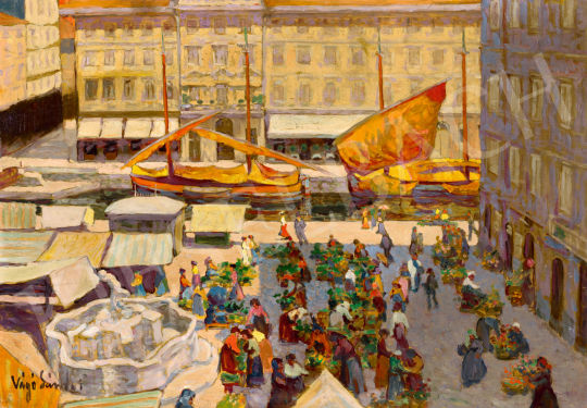 Vágó Sándor - Piazza ponte Rosso (Trieszt), 1910-es évek | 75. Őszi aukció aukció / 61 tétel