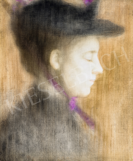 Rippl-Rónai, József - Parisian Woman with a Purple Scarf, c. 1892 | 75th Autumn auction auction / 107 Lot