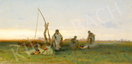 Böhm Pál - Naplemente a kútnál, 1872 