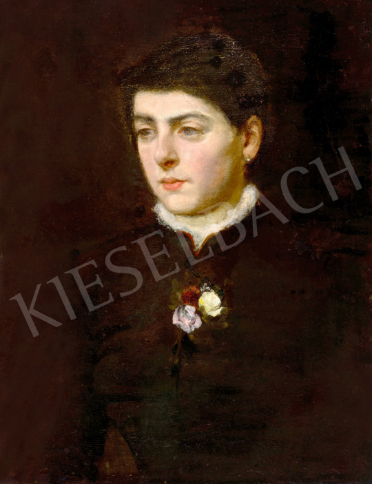  Munkácsy, Mihály - Woman with Roses (Portrait of Braunauer Istvánné Anna), 1884 | 75th Autumn auction auction / 224 Lot