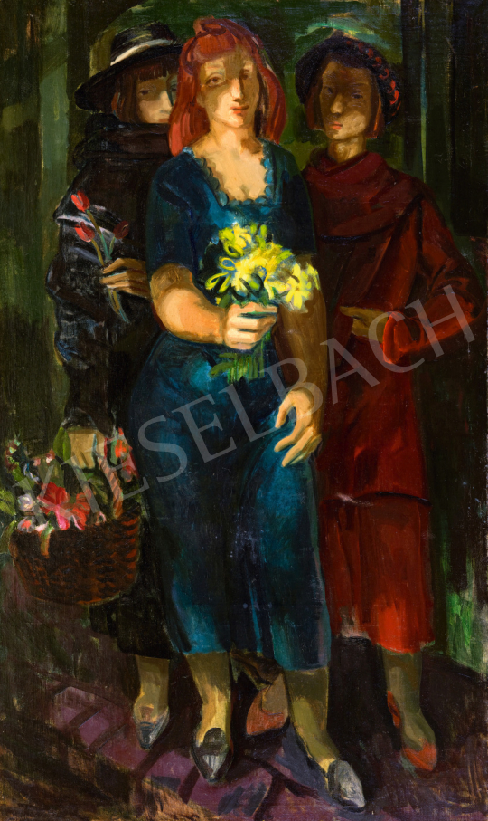  Duray, Tibor - Mysterious Ladies Offering Flowers, 1940s | 75th Autumn auction auction / 230 Lot