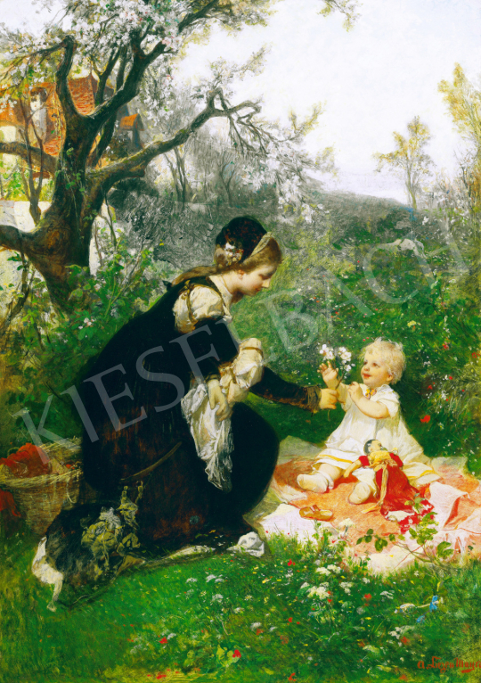 Liezen-Mayer, Sándor - In the Garden (Mothers Love), c. 1870 | 75th Autumn auction auction / 241 Lot