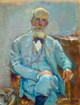  Kunffy, Lajos - Self-Portrait in a Blue Suit 