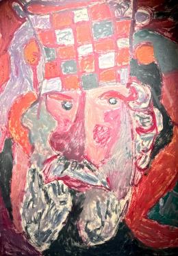  Németh, Miklós - Self portrait with clown mask 