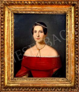 Unknown painter - Portrait of a woman in red top 