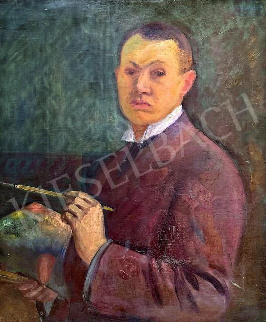 For sale Mikola, András - Self-portrait with palette 's painting