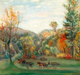  Kernstok, Károly - Carriage Road in the Autumn Landscape, 1920s 