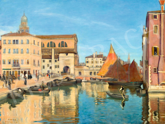 Mikola András - Itáliai táj (Chioggia), 1913 | 76. aukció aukció / 16 tétel