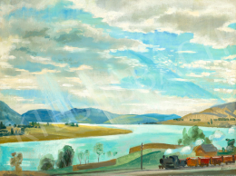  Szőnyi, István - Landscape in Zebegény with a Train, late 1920s 