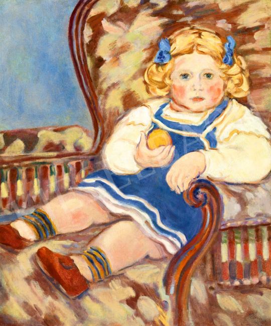 Rippl-Rónai, József - Little Blonde Boy with an Orange (Blonde Child, The Kunffy Child), 1904 | 76th auction auction / 140 Lot