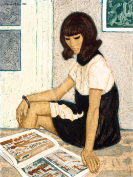  Czene, Béla jr. - Girl Reading an Album Abot Egypt, 1968 