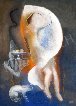  Kádár, Béla - Art Deco Pair with a Cat, 1930s 