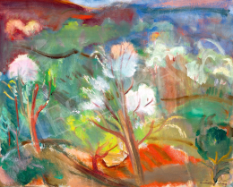  Márffy, Ödön - Blossoming Trees on the Hill-Side in Spring, c. 1940 