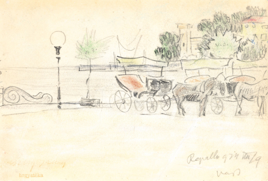  Vaszary, János - Horse Carriages in Rapallo, 1924 | 76th auction auction / 192 Lot