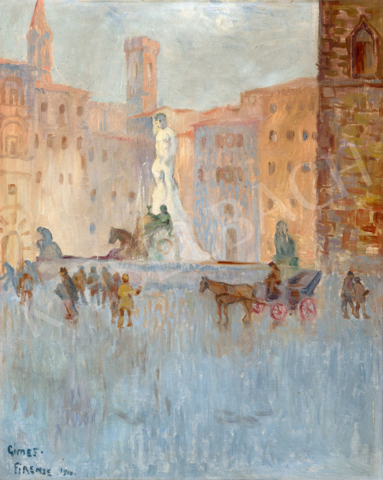 Gimes Lajos - Firenzei emlék (Palazzo Vecchio), 1910 | 76. aukció aukció / 193 tétel