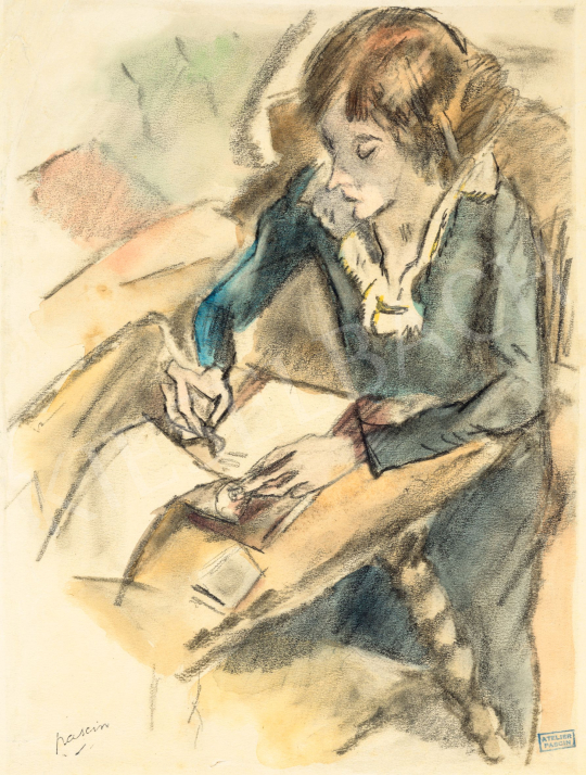  Jules Pascin - Kékruhás nő | 76. aukció aukció / 202 tétel