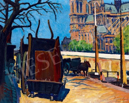 Ziffer, Sándor - Paris, Port de Montebello with the Notre Dame, 1911 painting